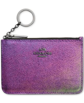 COACH L Pebble Leather with Sculpted C Hardware Branding Zip Car Key Case -  Macy's