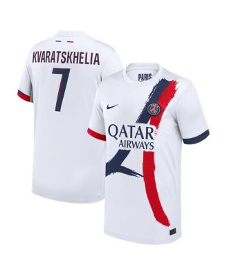 Nike - Big Boys and Girls Khvicha Kvaratskhelia White Paris Saint-Germain 2024/25 Away Replica Player Jersey