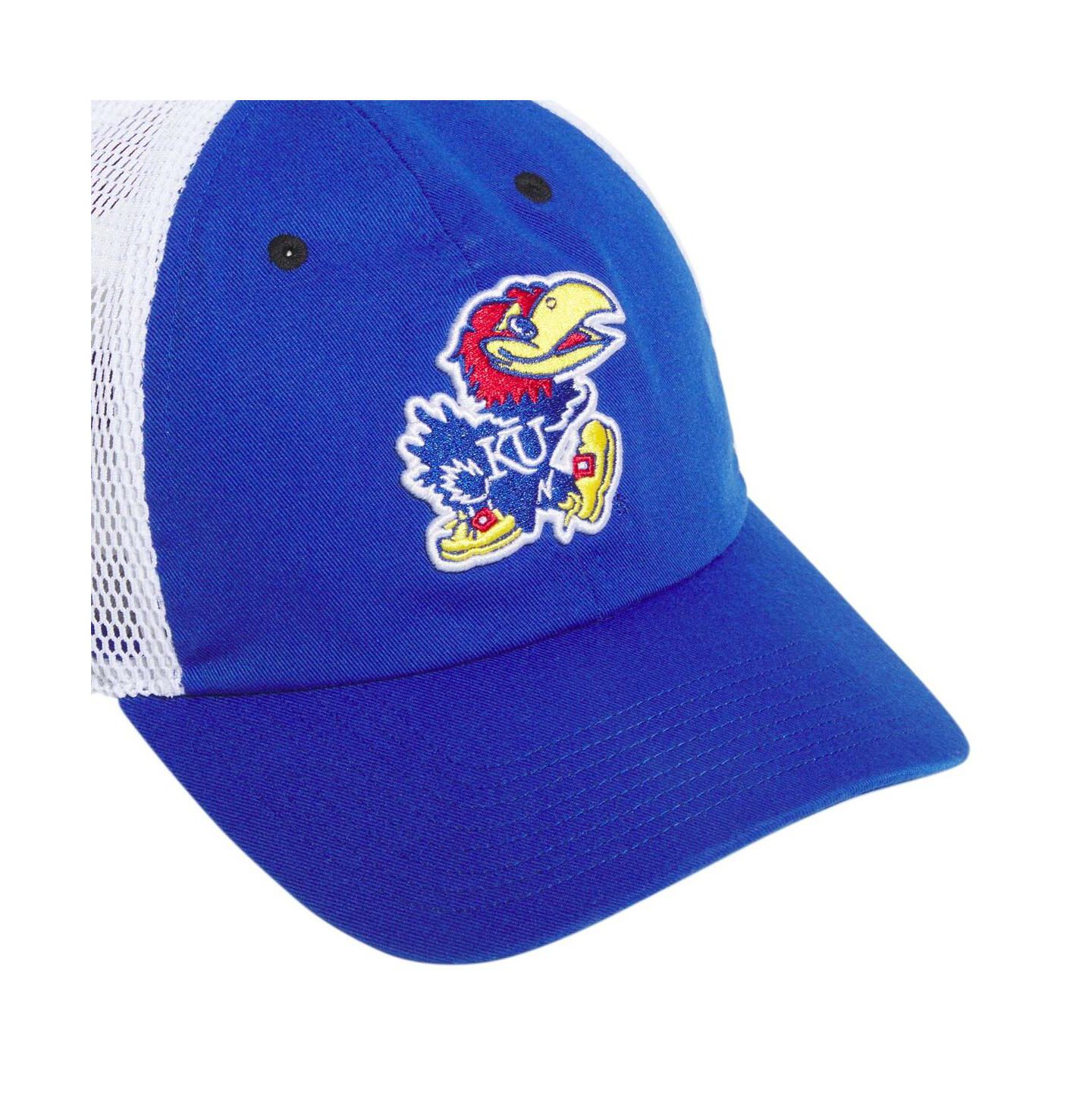 Мужская кепка adidas Royal Kansas Jayhawks Mascot Slouch Trucker Adjustable Hat — фото 2