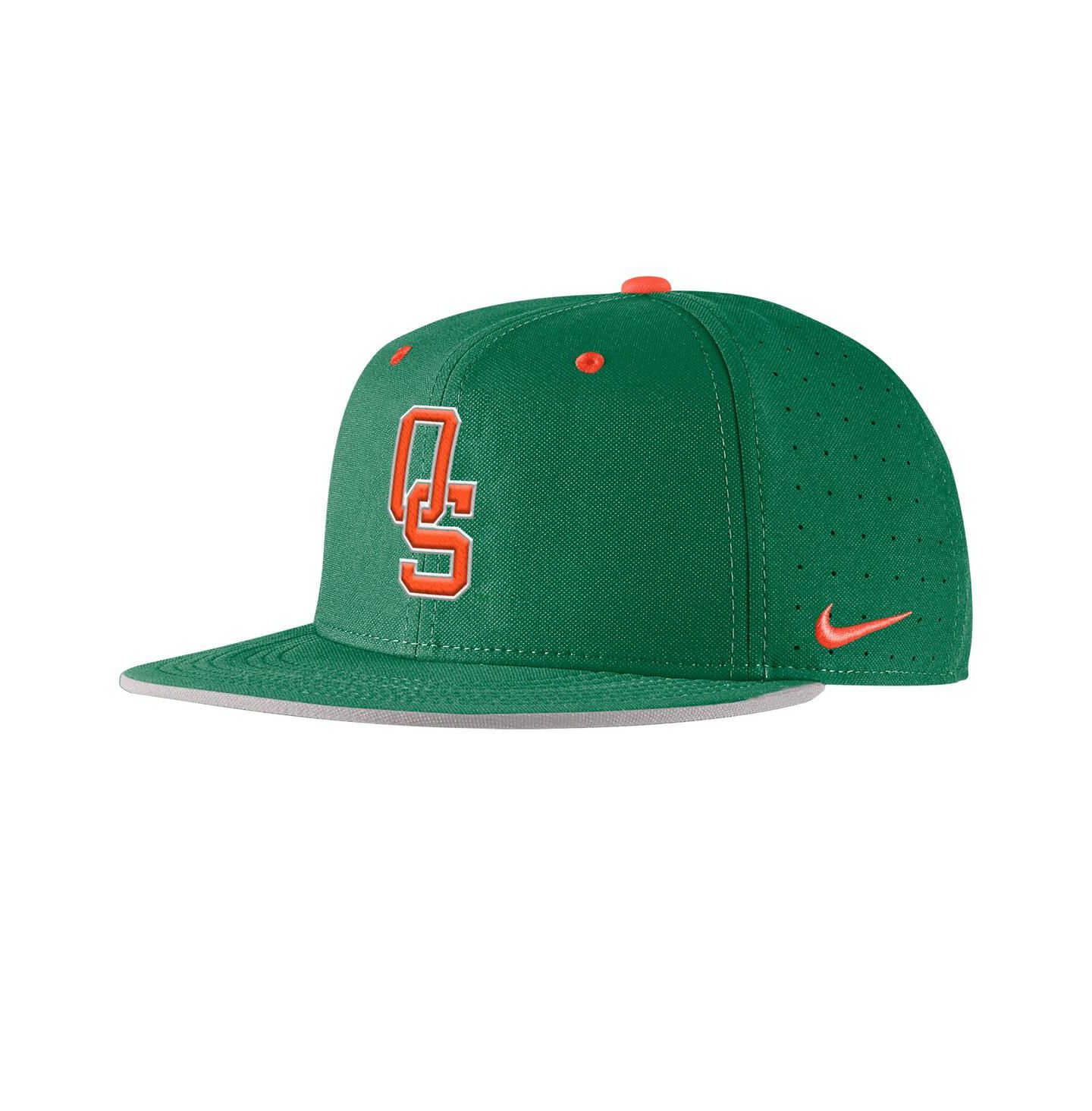 Мужская кепка Nike Green Oklahoma State Cowboys 2025 On-Field True Performance Baseball Fitted Hat — фото 1