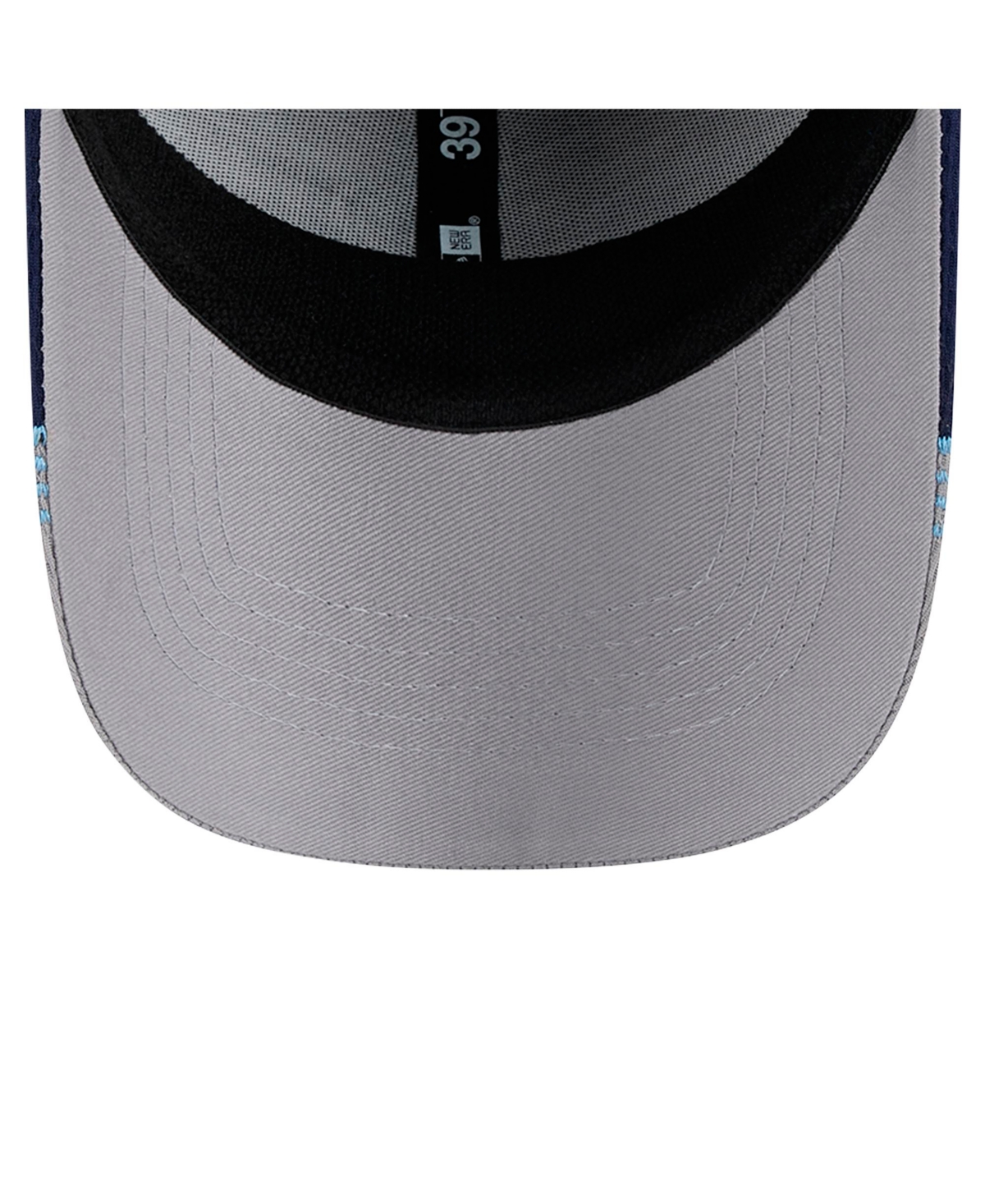 NEW ERA MEN'S GRAY/NAVY TAMPA BAY RAYS VISOR TRIM 39THIRTY FLEX HAT 