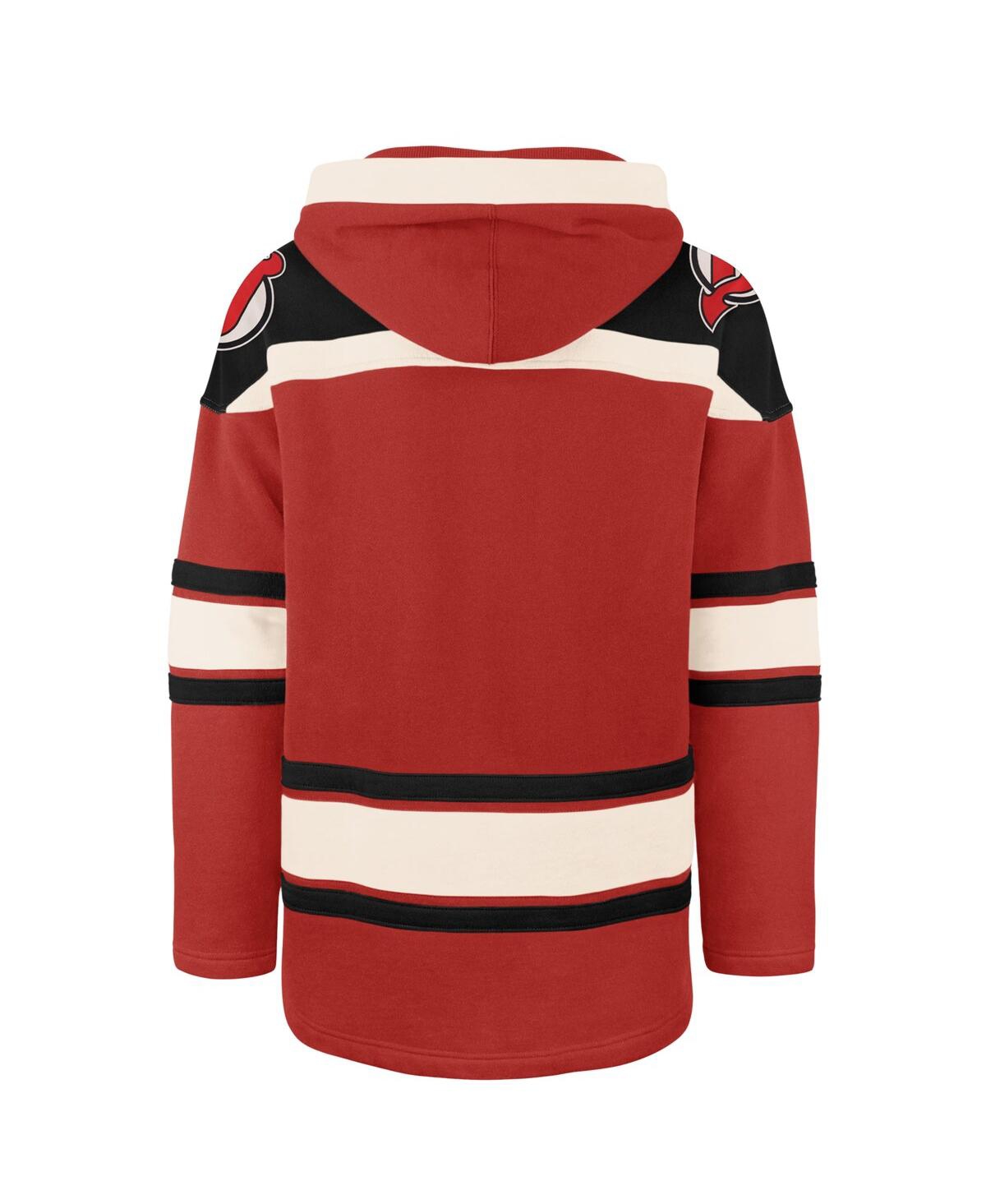 47 Brand Men's Red New Jersey Devils Big & Tall Superior Lacer Fleece Pullover Hoodie