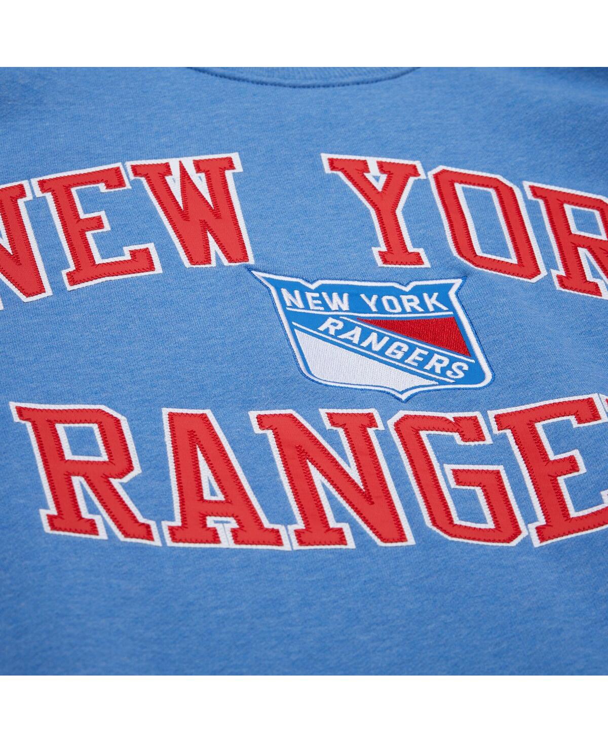 Mitchell & Ness Blue New York Rangers Playoff Win Fleece Pullover Sweatshirt