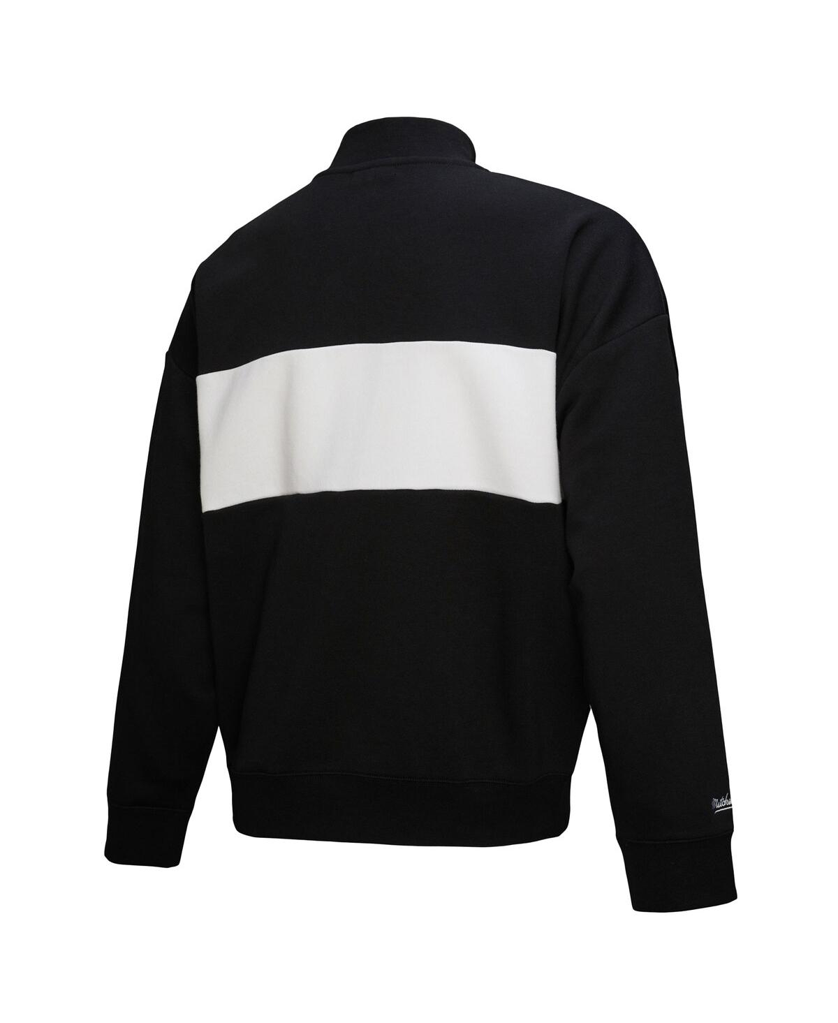 Mitchell & Ness Women's Black Atlanta Braves Quarter-zip Pullover Top
