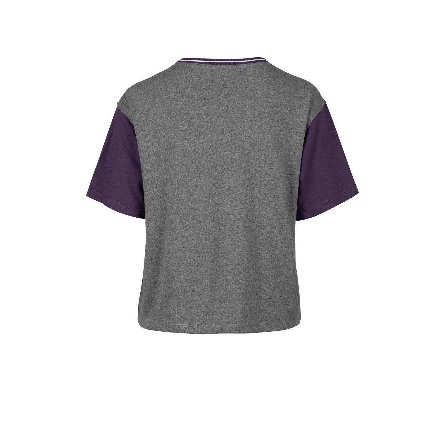 Women's Gray Los Angeles Lakers Rise Clubhouse Ziggy Color Block T-Shirt