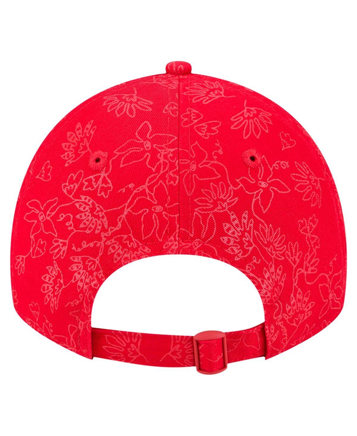 New Era Women's Red Washington Nationals Tonal Floral 9twenty Adjustable Hat