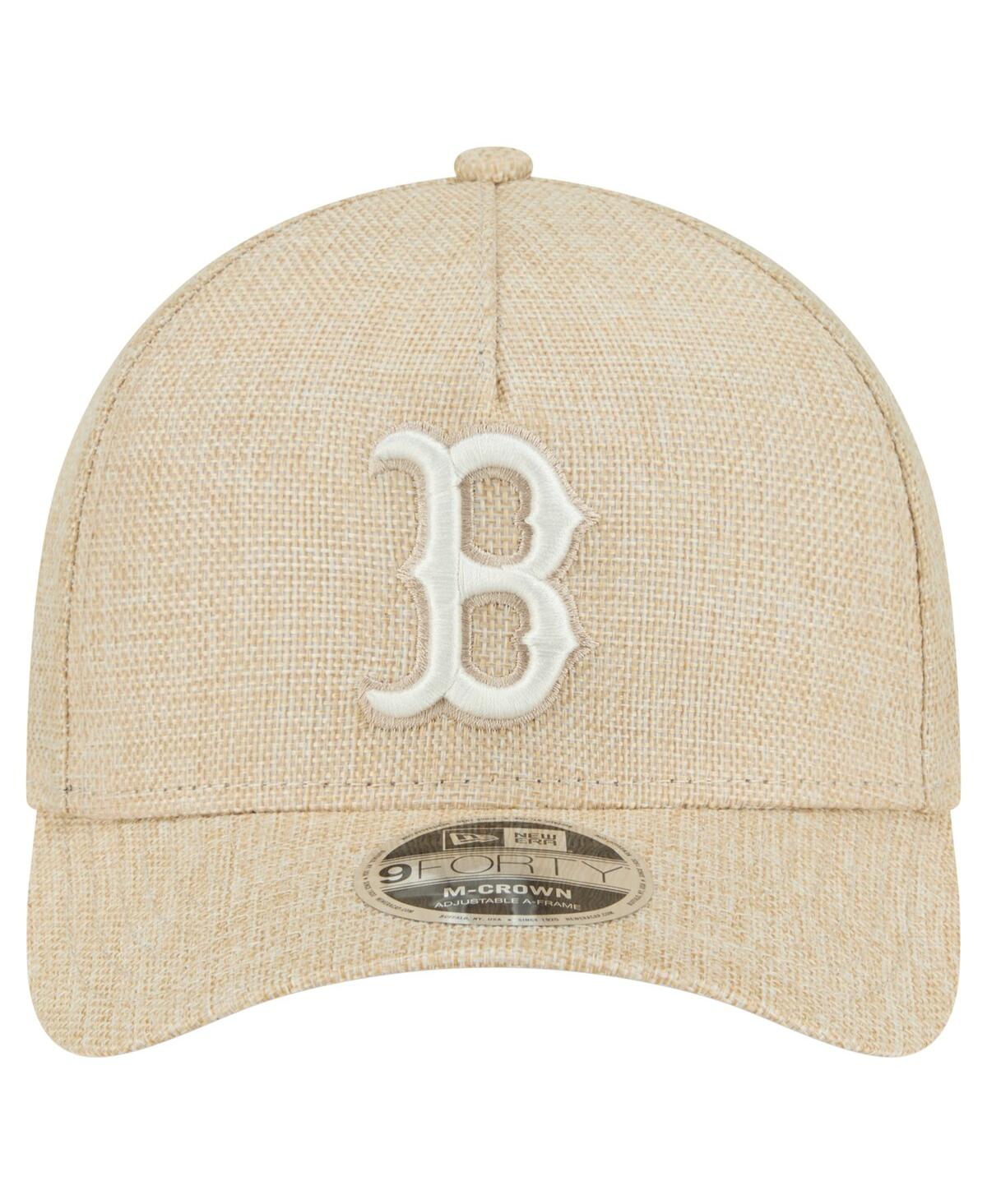New Era Men's Beige Boston Red Sox Cotton Weave M-crown A-frame 9forty Adjustable Hat