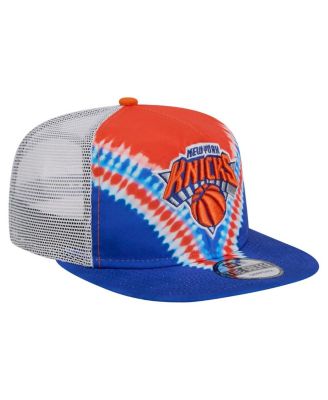 Men's Blue/Orange New York Knicks Throwback Dye Golfer Snapback Hat