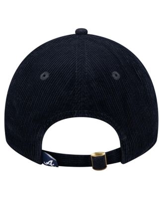 Women's Navy Atlanta Braves Corduroy 9TWENTY Adjustable Hat