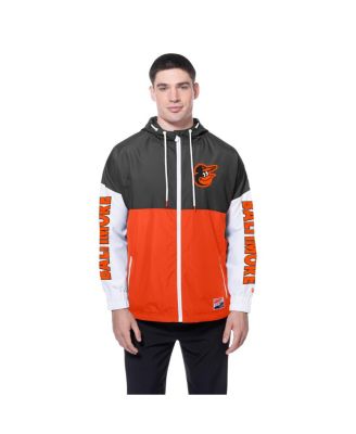 Men's Orange/Black Baltimore Orioles Color Block Full-Zip Hoodie Windbreaker Jacket