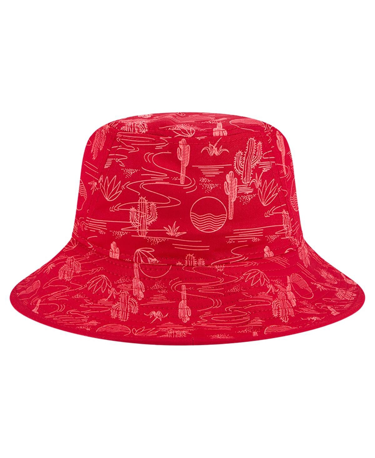NEW ERA MEN'S RED LOS ANGELES ANGELS 2025 SPRING TRAINING ALL OVER PRINT BUCKET HAT 
