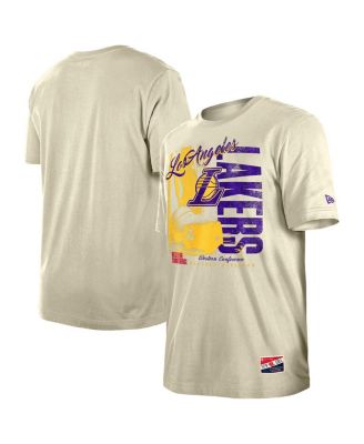 New Era - Men's&nbsp;Cream Los Angeles Lakers Distressed Throwback Vintage Color Pack T-Shirt