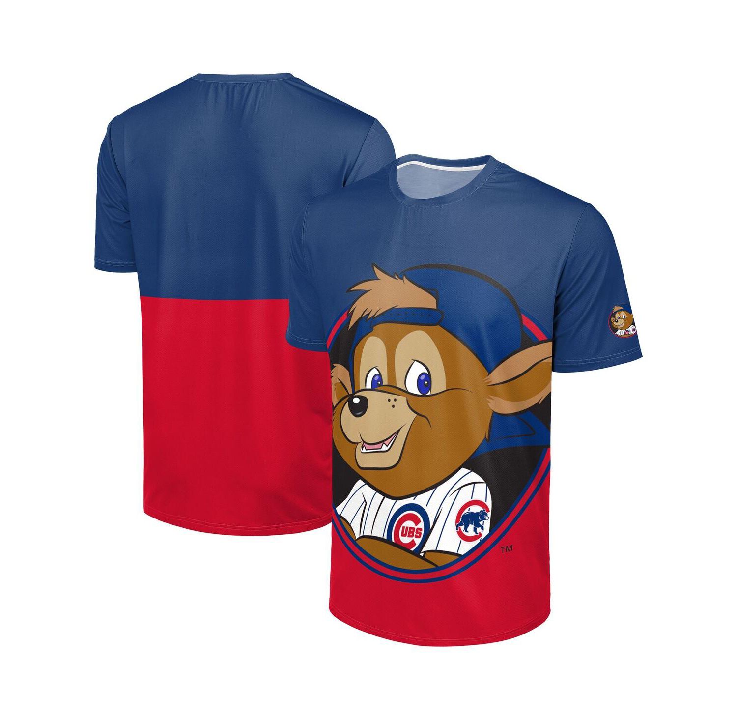 Men's Royal/Red Chicago Cubs Big Logo Mascot T-Shirt