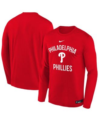 Nike - Big Boys and Girls Red Philadelphia Phillies Authentic Collection Legend Performance Long Sleeve T-Shirt