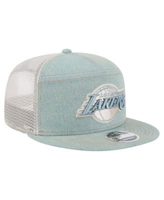 Men's Los Angeles Lakers Adventure Denim Split Panel 9FIFTY Snapback Trucker Hat