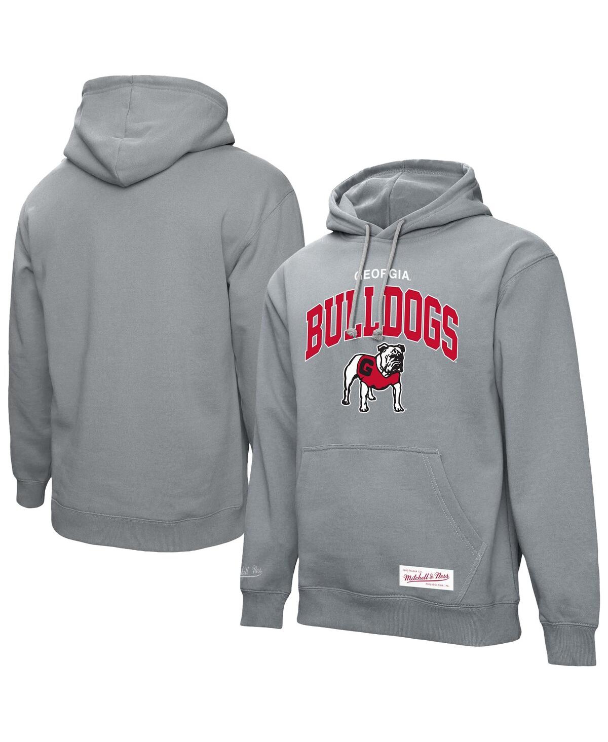 Men's Heather Gray Georgia Bulldogs Classic Arch Pullover Hoodie - Heather Gray