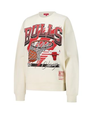 Women's Cream Chicago Bulls Brush Bucket Pullover Sweatshirt