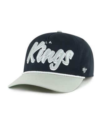 Men's Black/Silver Los Angeles Kings Drop Shadow Rope Hitch Adjustable Hat