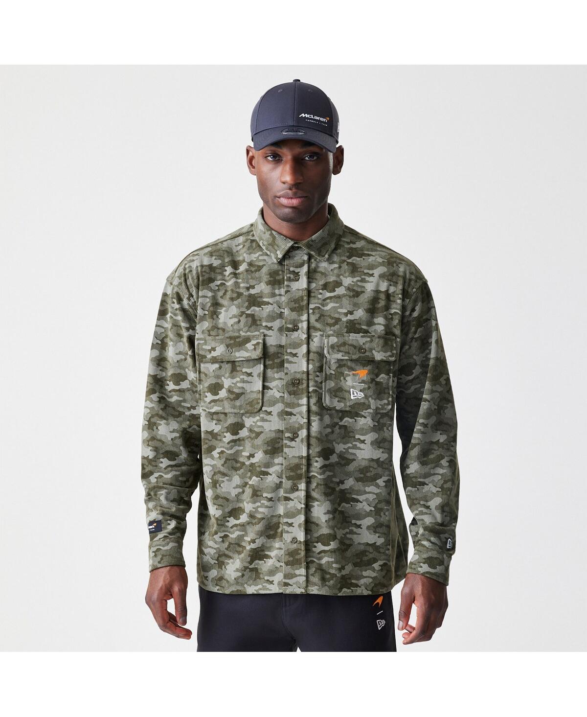 NEW ERA MEN'S CAMO MCLAREN F1 TEAM BUTTON-UP SHIRT 