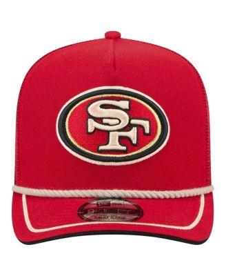 Men's Scarlet San Francisco 49ers Vintage Team Rope A-Frame Trucker 9FIFTY Snapback Hat