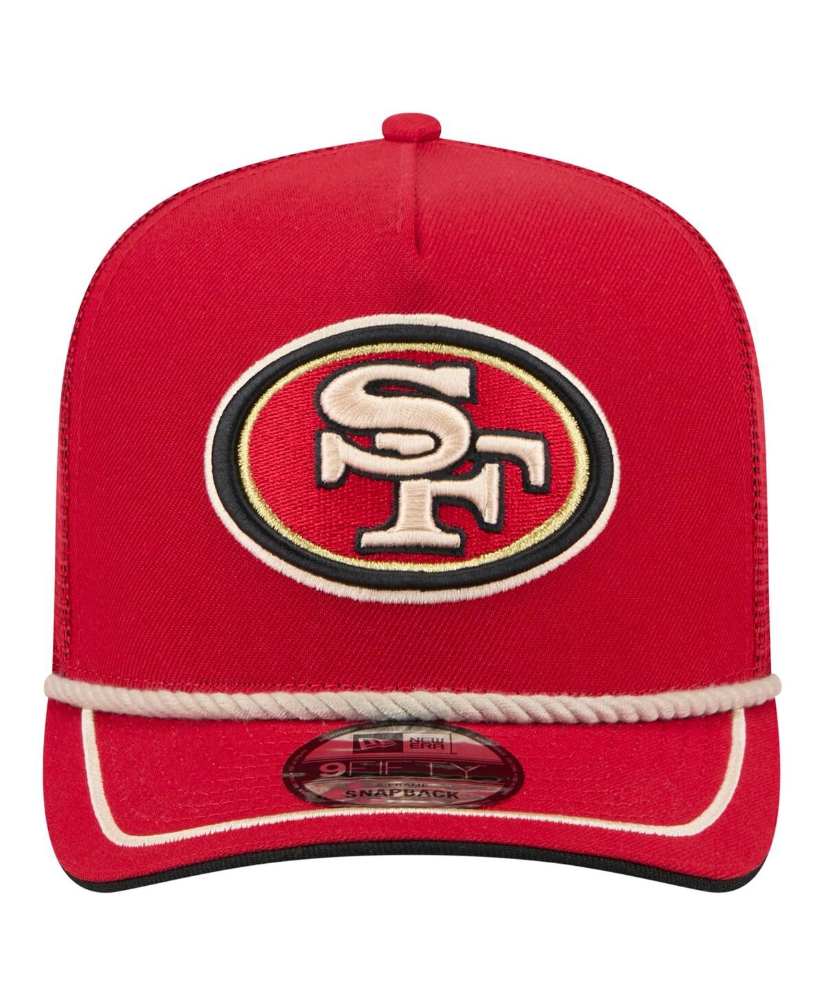 New Era Men's Scarlet San Francisco 49ers Vintage Team Rope A-frame Trucker 9fifty Snapback Hat