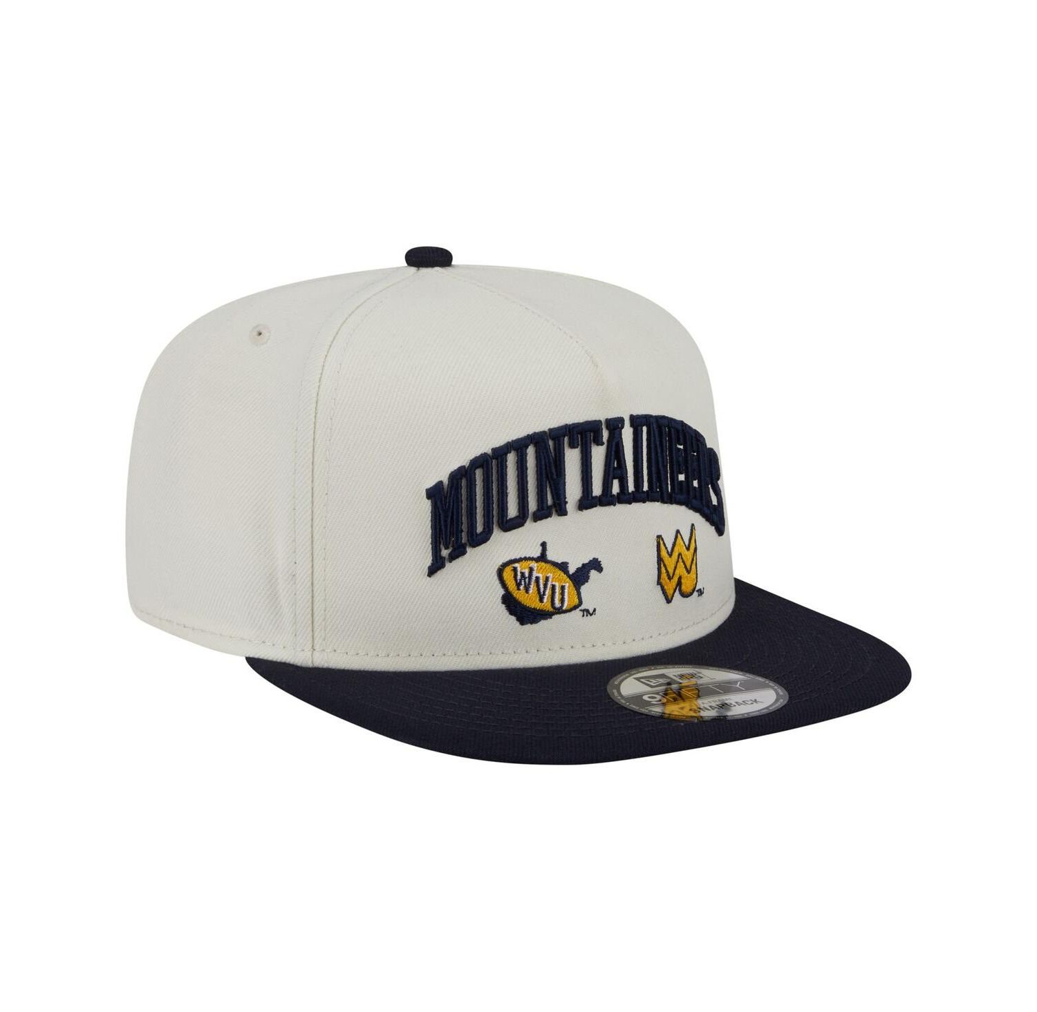 Men's White West Virginia Mountaineers Collegiate 9FIFTY A-Frame Snapback Hat