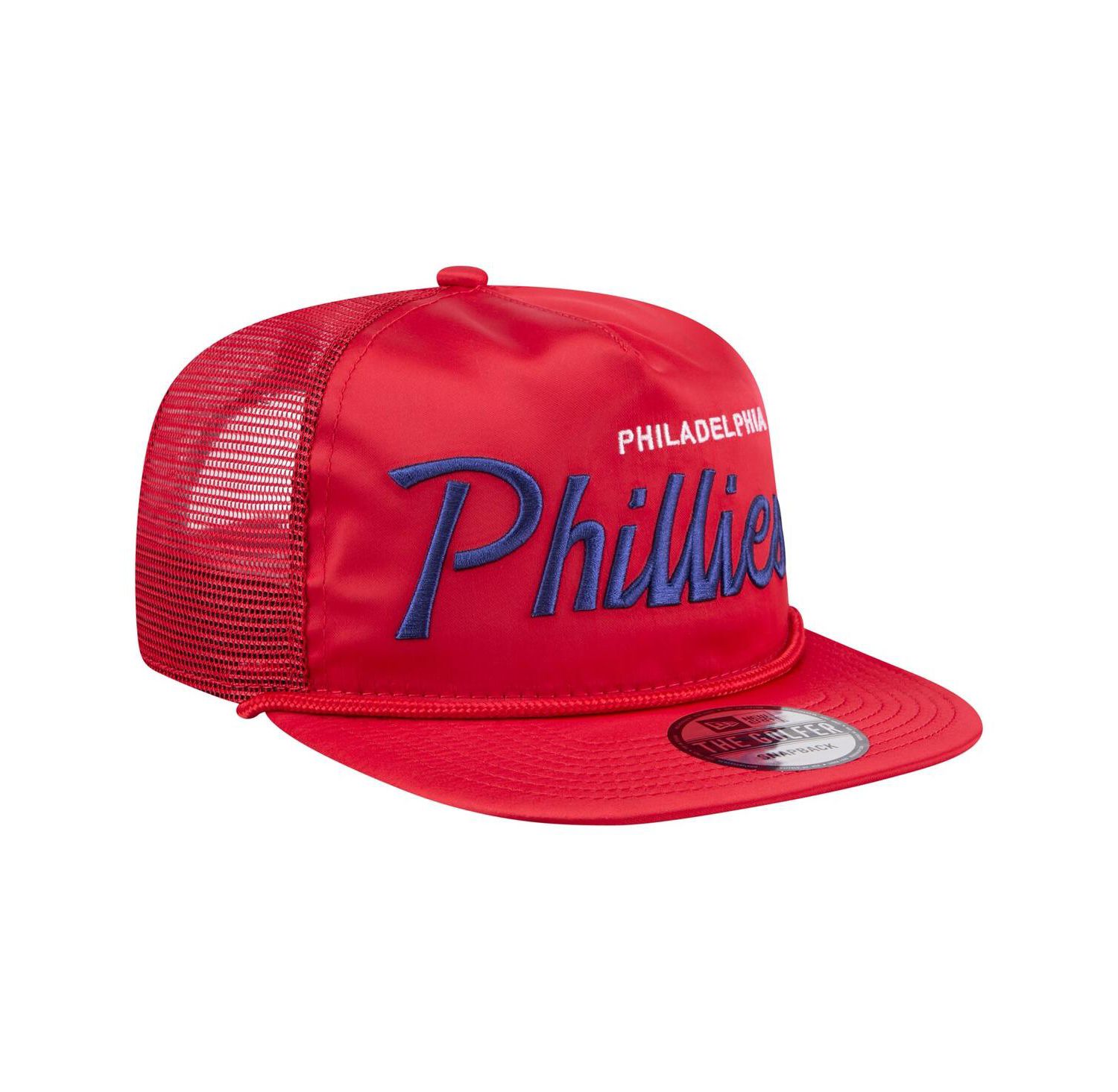 Men's Red Philadelphia Phillies Retro Satin Script Golfer Adjustable Hat