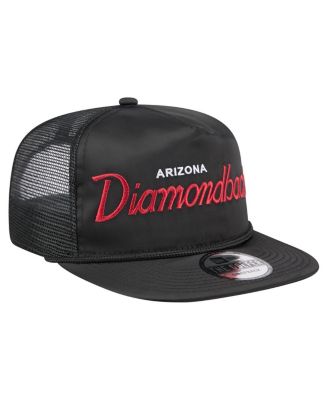 Men's Black Arizona Diamondbacks Retro Satin Script Golfer Adjustable Hat