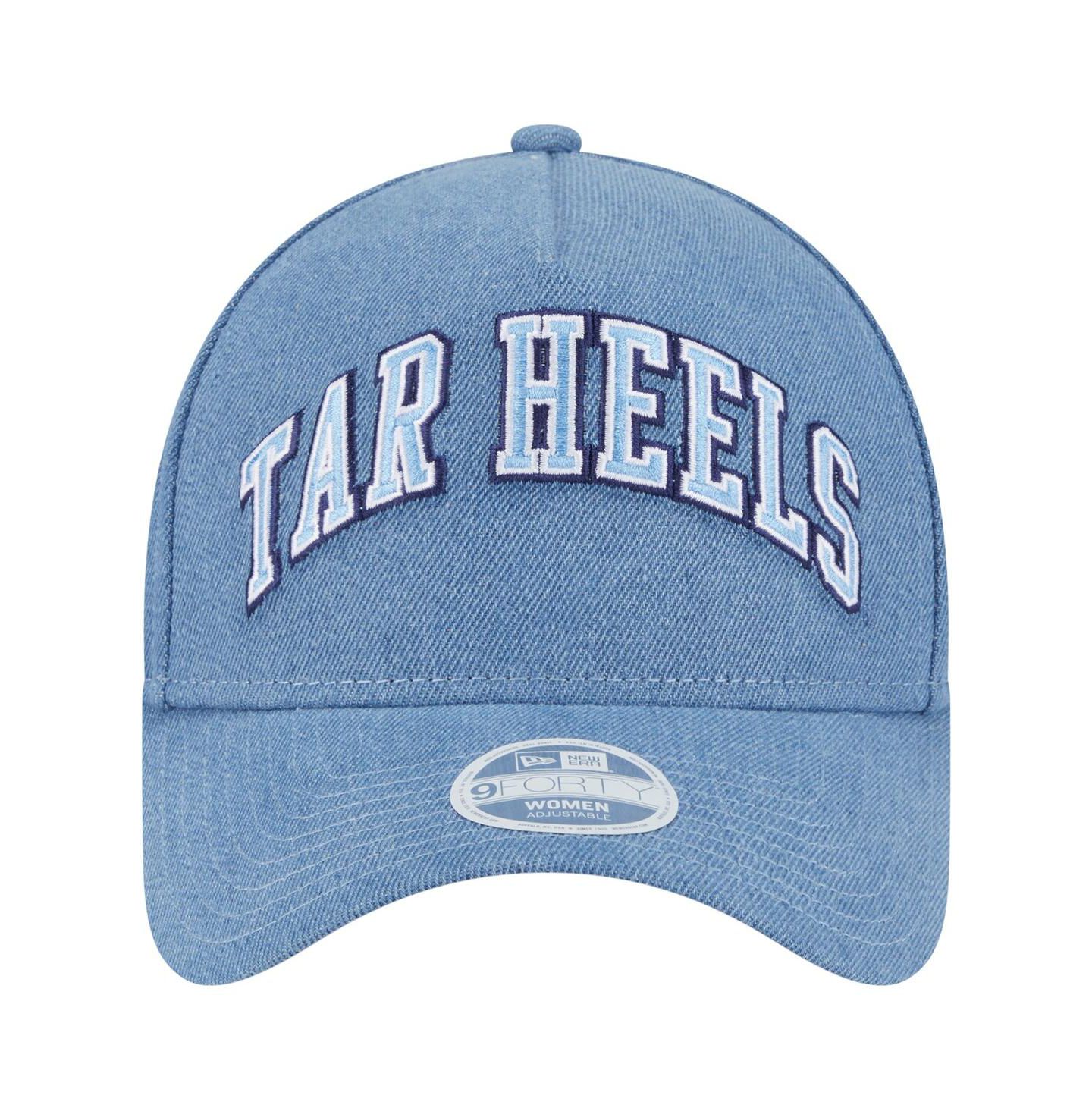 Женские головные уборы New Era Denim North Carolina Tar Heels A-Frame 9FORTY Adjustable Hat — фото 2
