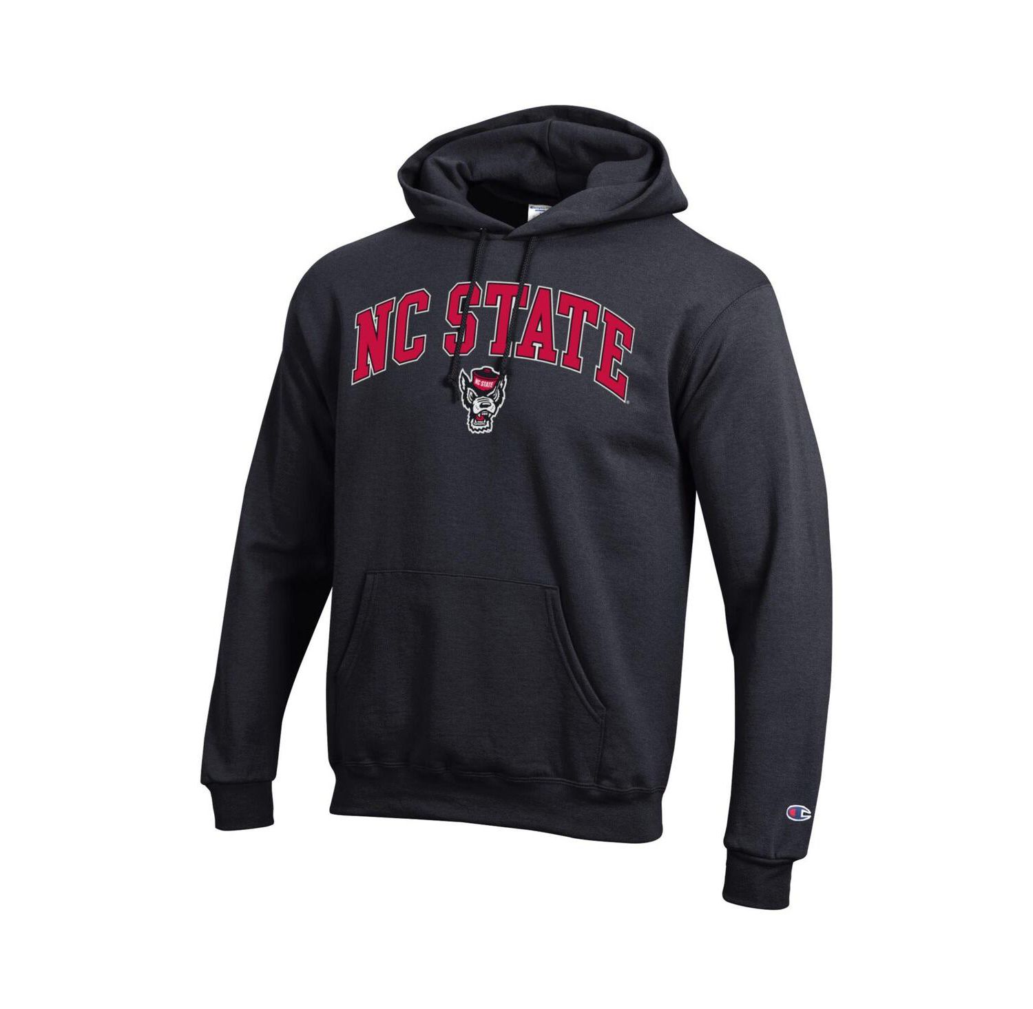 Men's Scarlet NC State Wolfpack Arched Logo Fleece Pullover Hoodie