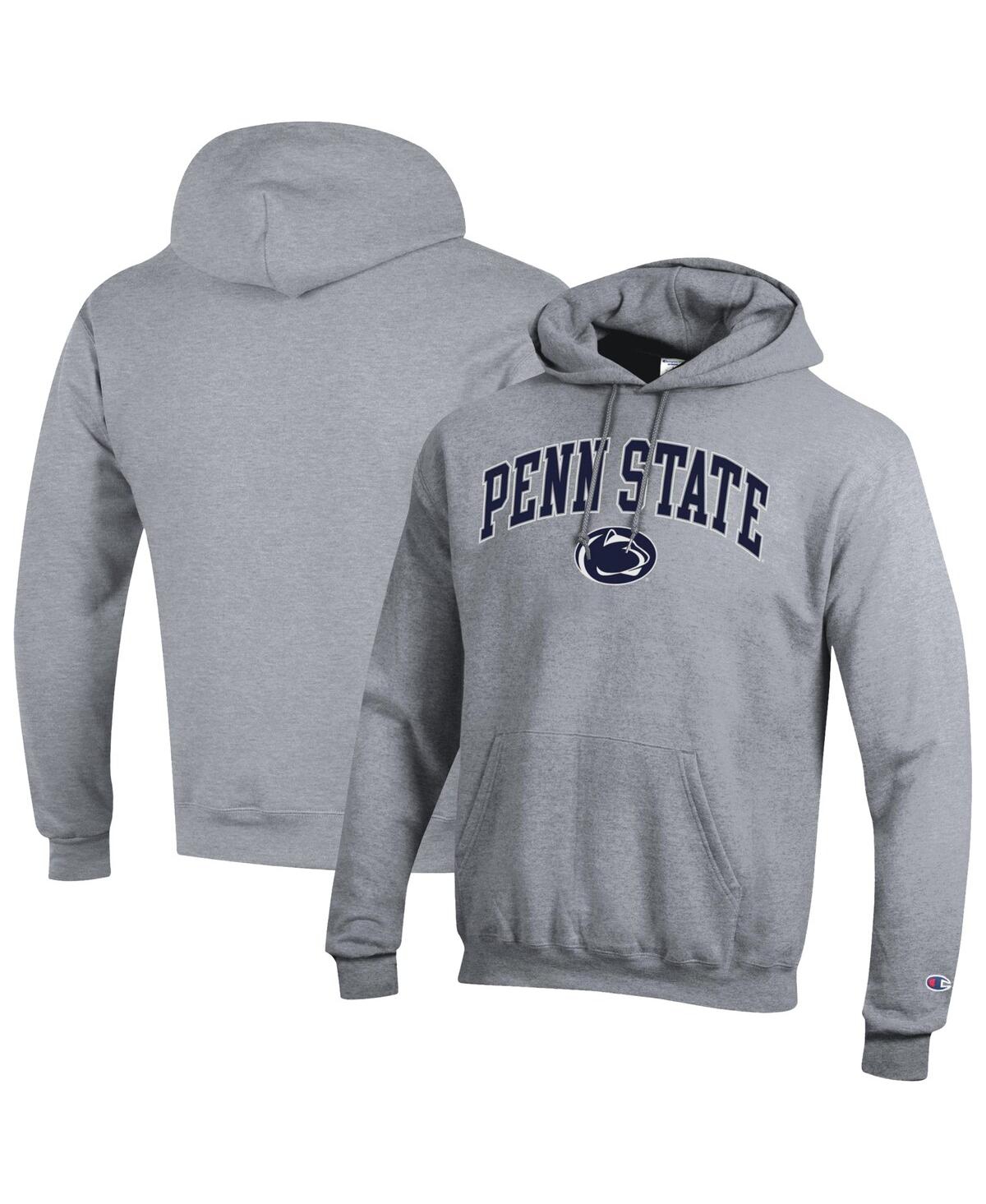 Men's Heather Gray Penn State Nittany Lions Arched Logo Fleece Pullover Hoodie - Heather Gray