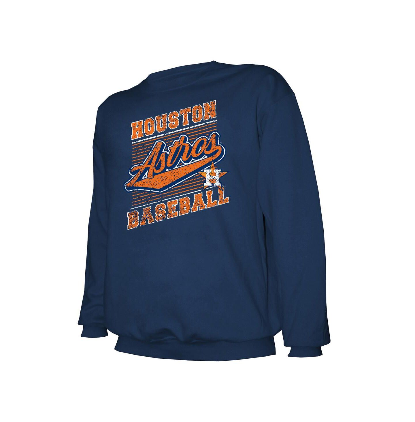 Мужская толстовка Stitches Navy Houston Astros Lightweight Crew — фото 2