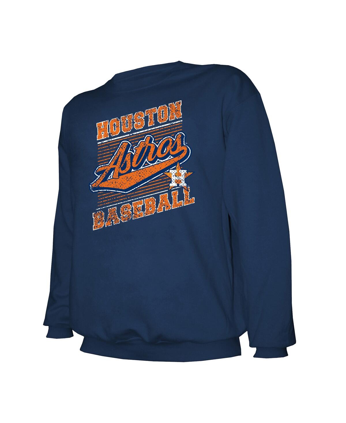 Shop Stitches Men's Navy Houston Astros Lightweight Crew Sweatshirt