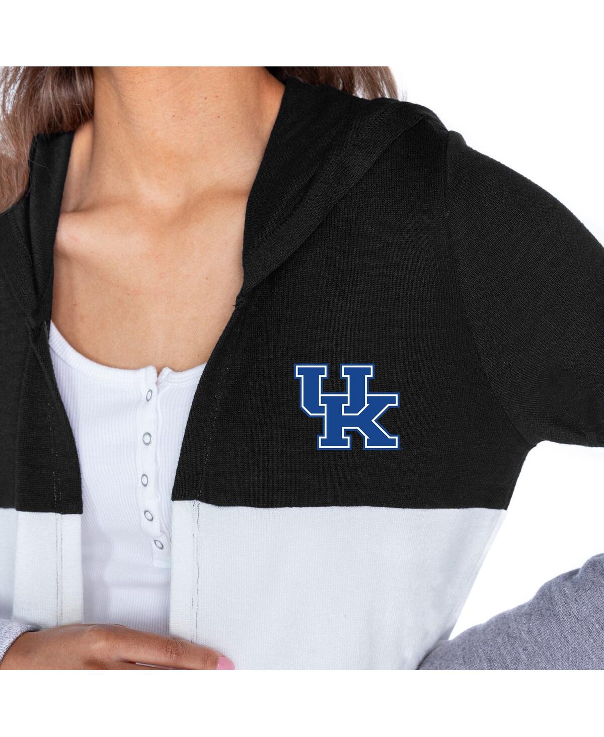 Gameday Couture Women's Black Kansas City Chiefs Tri-blend Color Block Lightweight Cardigan Hoodie In Multi
