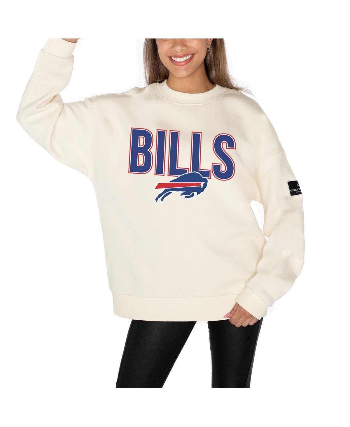 Gameday Couture Women's Cream Buffalo Bills Premium Fleece Drop Shoulder Pullover Sweatshirt