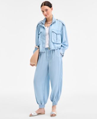 Womens Chambray Cropped Utility Jacket Cotton Tank Top Chambray Balloon Pants Exclusively At Macys