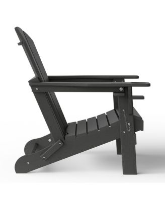 Outdoor Patio HDPE Resin Adirondack Chair With Cup Holder and Phone Holder