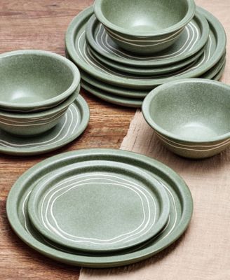 Natures Pallet Sage 12 Pc. Dinnerware Set, Service for 4
