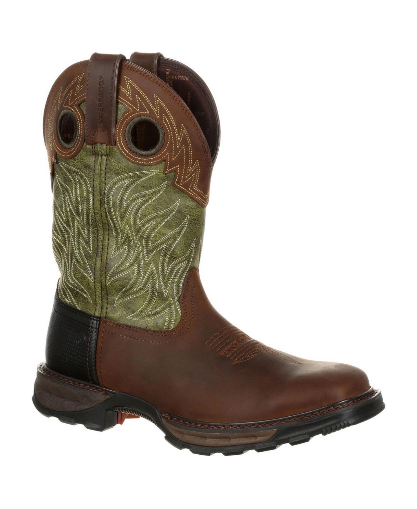 Мужские ботинки Durango Maverick XP Waterproof Western Work Boot, цвет: Коричневый / Зелёный — фото 1
