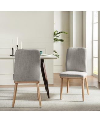  Set of 2  Wood & Upholstered  Ergonomic Design, Easy to Assemble  Dining Chairs