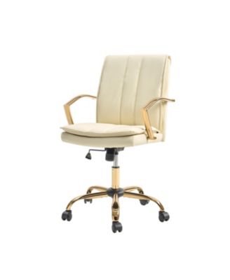 1 Pc Faux Leather Modern Rocking Tilting High-Back Office Chair with 360-Degree Swivel Base