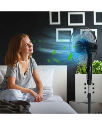  16 Inches Adjustable Height Fan with Quiet Oscillating Stand for Home and Office  Air Circulation Appliance