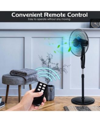  16 Inches Adjustable Height Fan with Quiet Oscillating Stand for Home and Office  Air Circulation Appliance