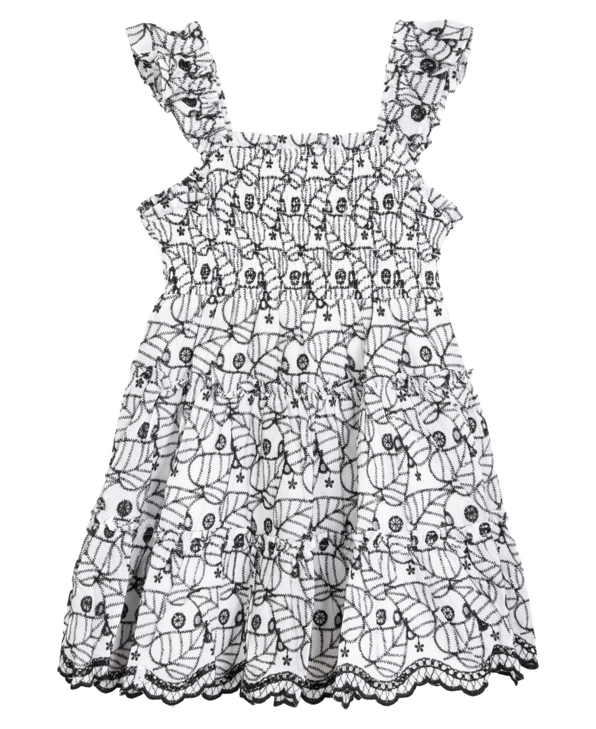 Rare Editions Toddler And Little Girls Enlarged Leaf Eyelet Dress