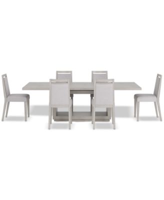 Tivie 7-Pc. Dining Set (Rectangular Table & 6 Wood Dining Chairs)