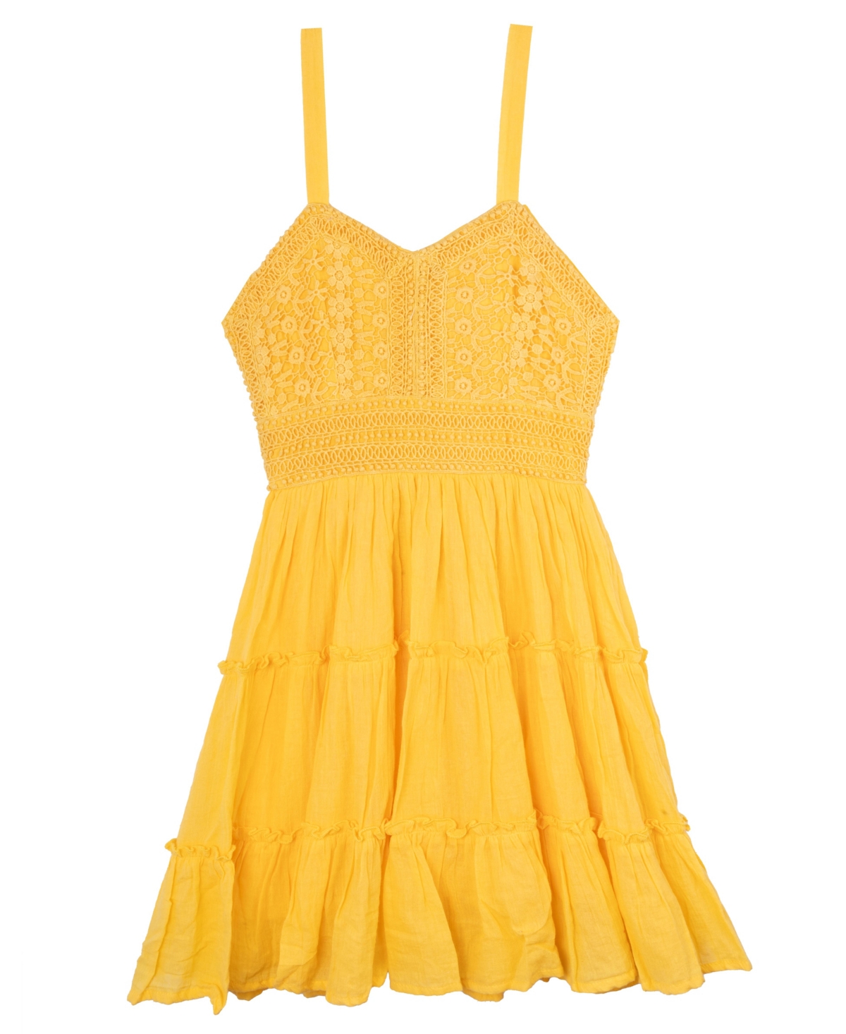 Rare Editions Kids' Big Girls Crochet Gauze Dress