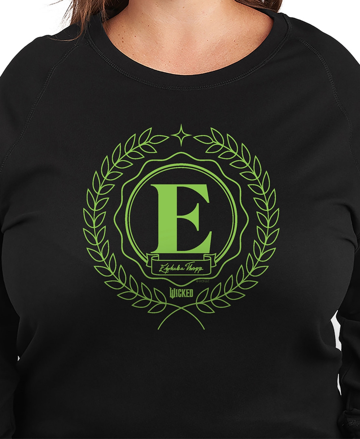 Hybrid Apparel Plus Size Wicked Elphaba E Graphic Pullover T-shirt