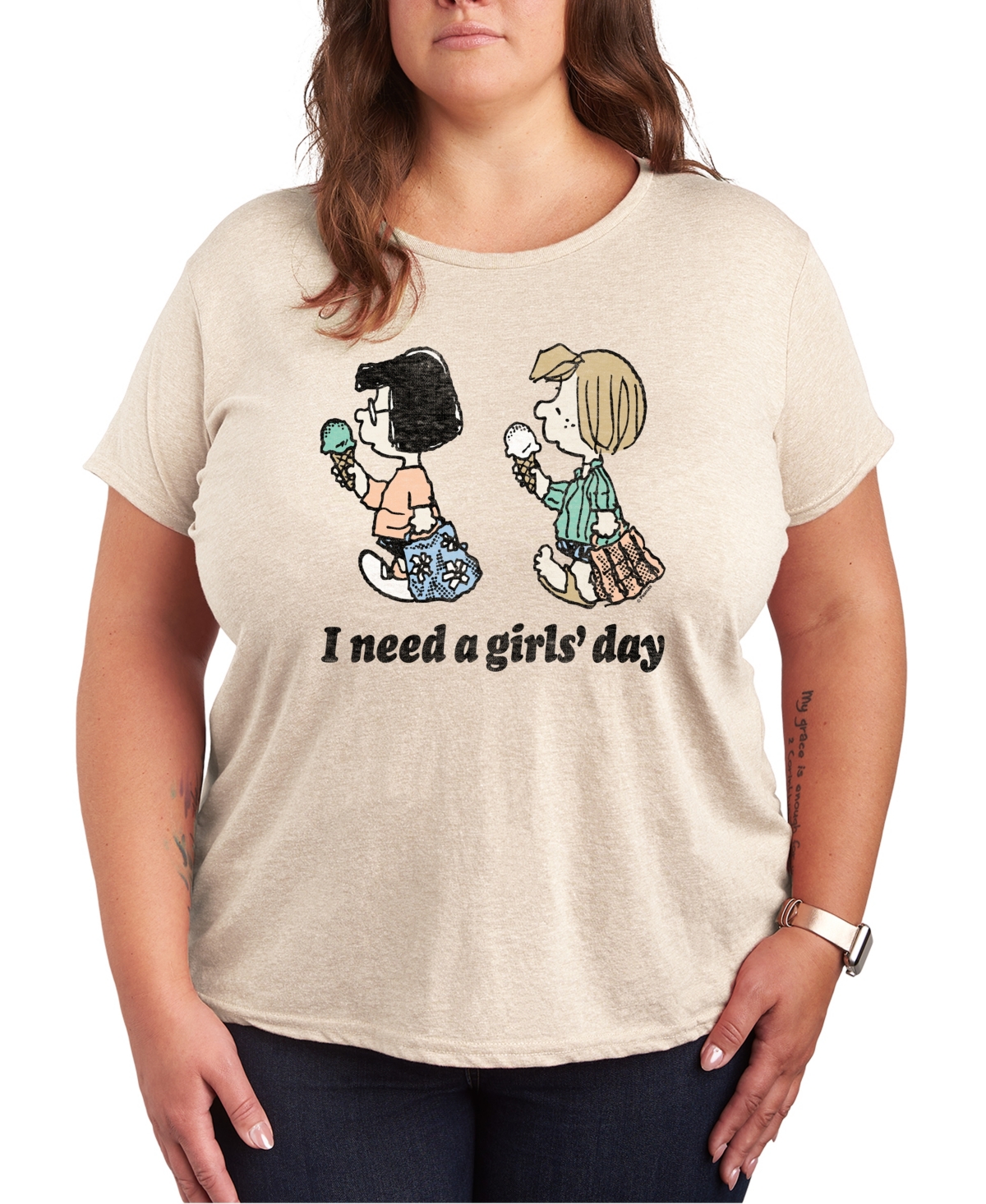 Hybrid Apparel Plus Size Peanuts Need A Girls Day Graphic T-shirt