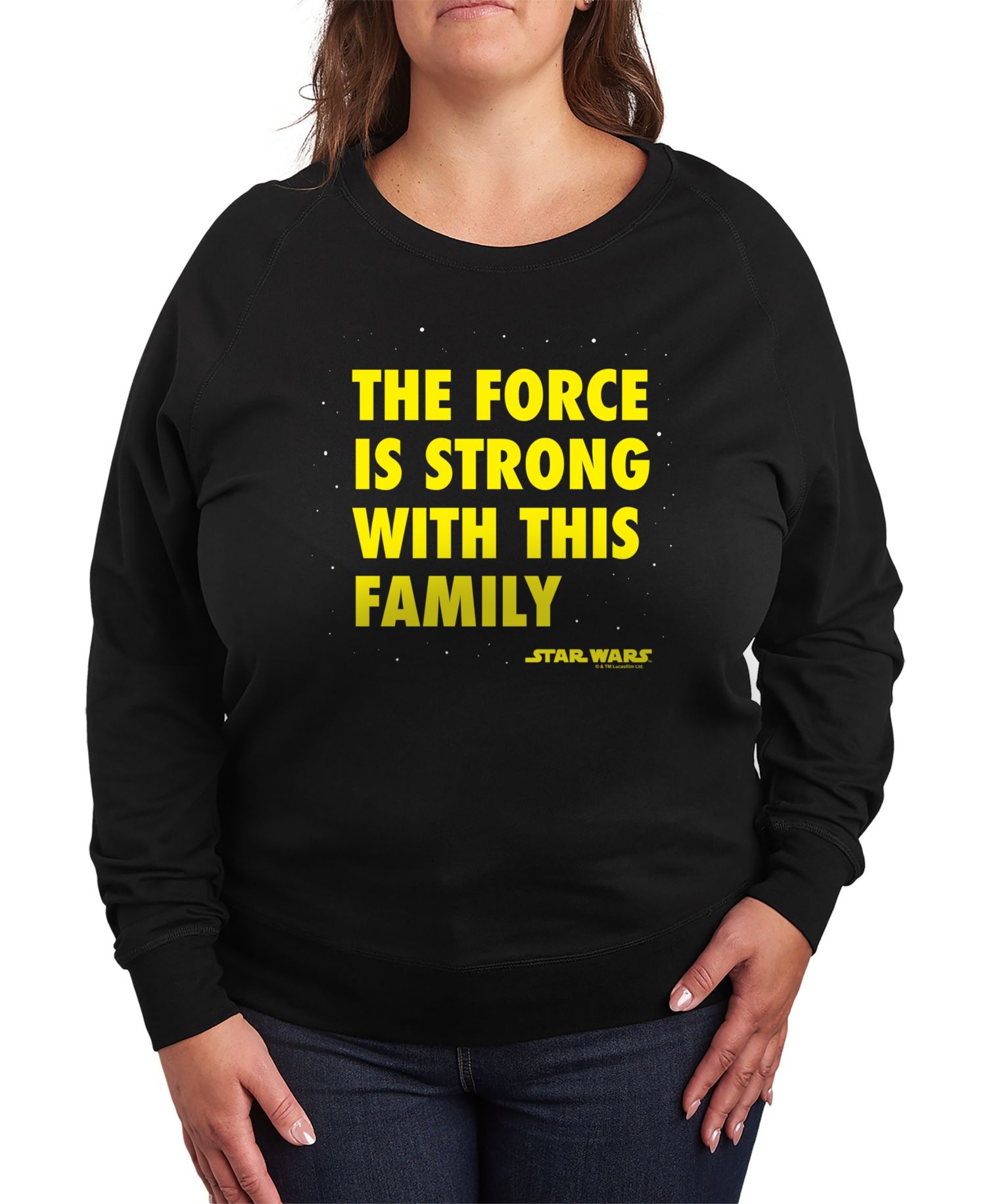 Plus Size Star Wars The Force is Strong with This Family Graphic Pullover T-Shirt