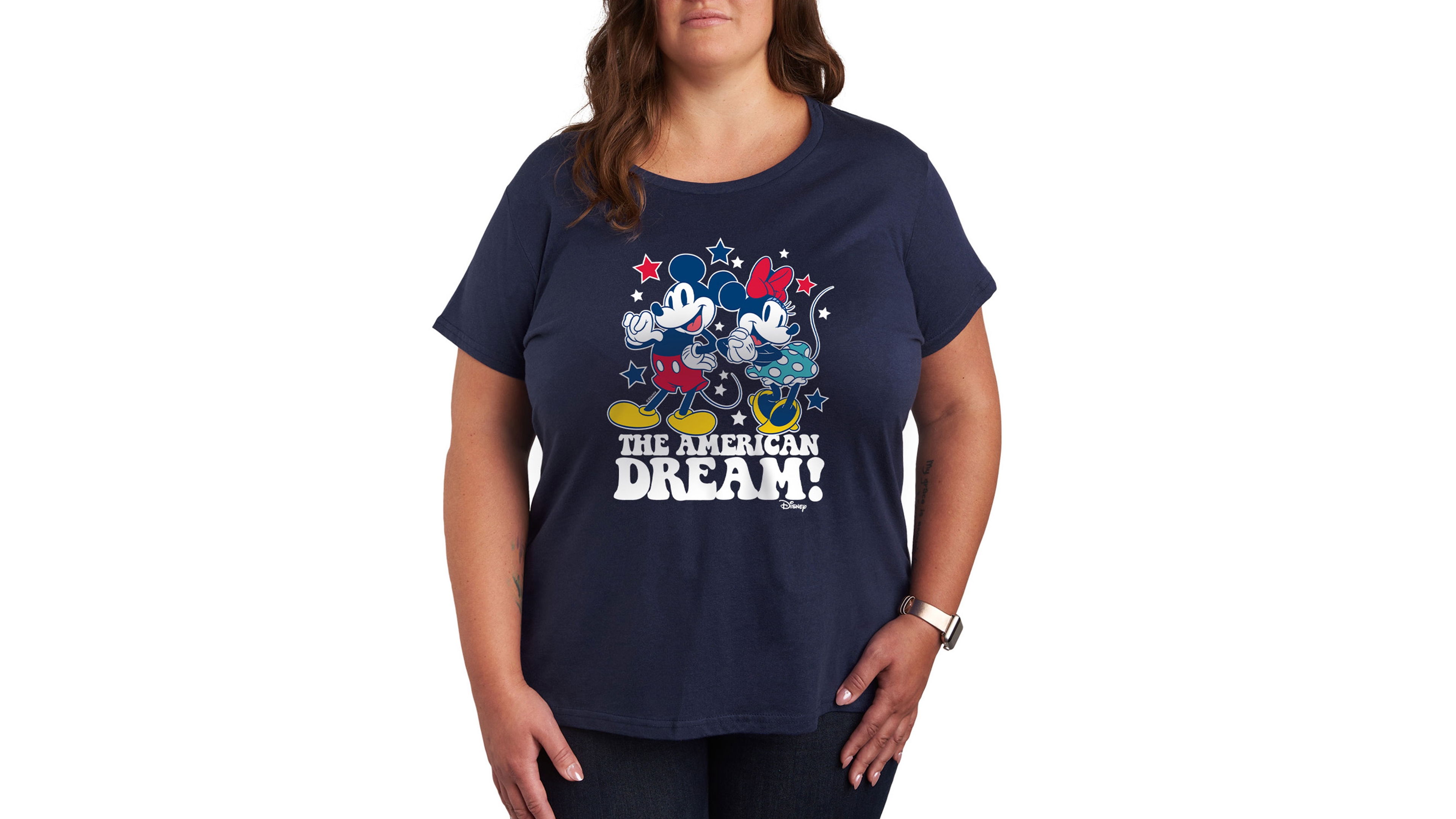 Hybrid Apparel Plus Disney Mickey The American Dream Graphic T-Shirt